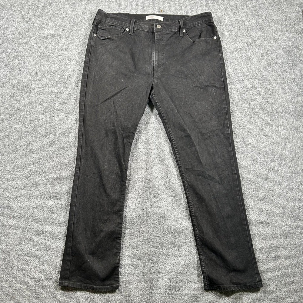 Levi Strauss Signature Jeans Mens Size W38 L30 Black Slim Fit Stretch Denim